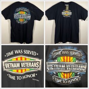 VTG Y2K 2005 Battlespace 7.62 Design Vietnam Veterans "Time Was Served" Mens XL